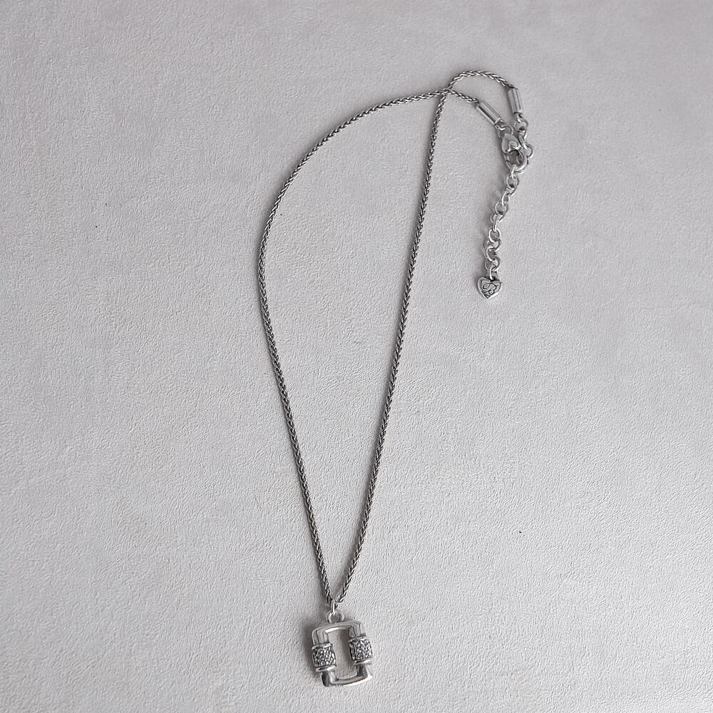 Brighton Meridian Linx Petite Necklace Silver Plated Crystal 16-18"
